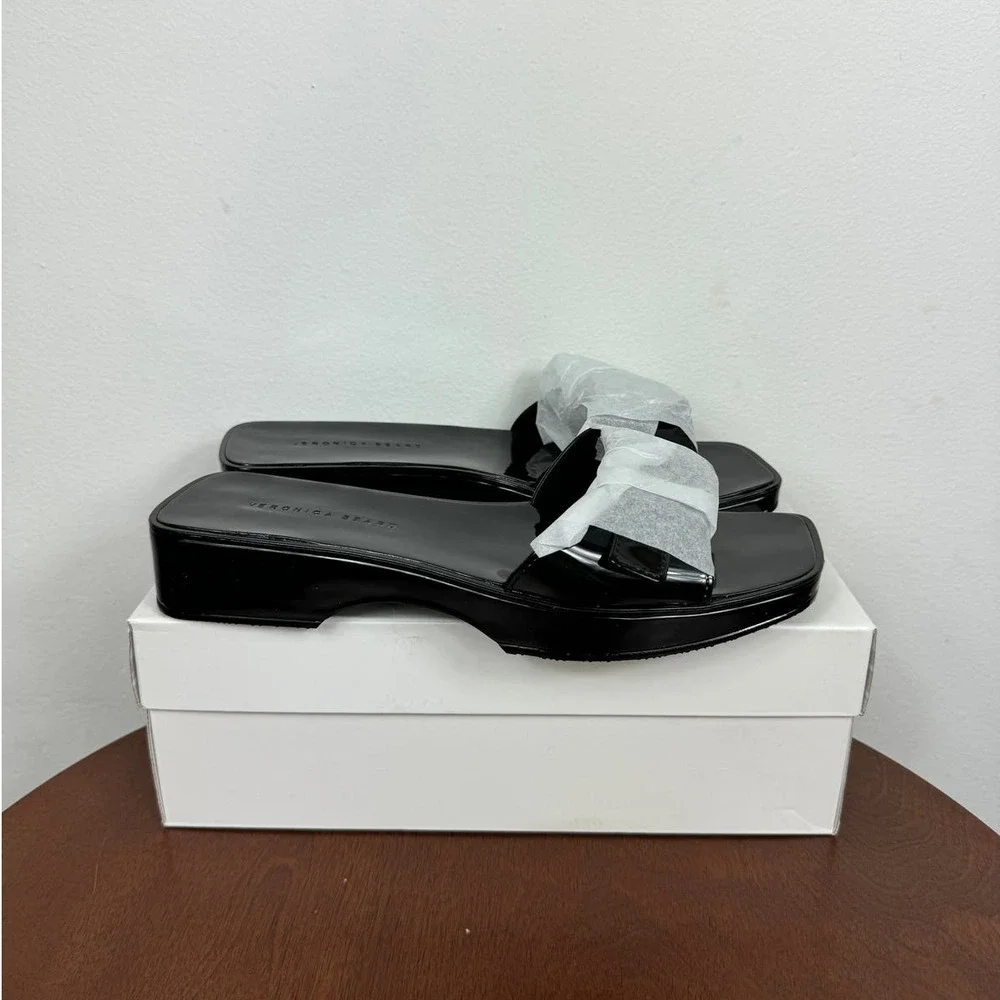 Veronica Beard Davina Jelly Slides in Black Size 7 - Picture 6 of 9